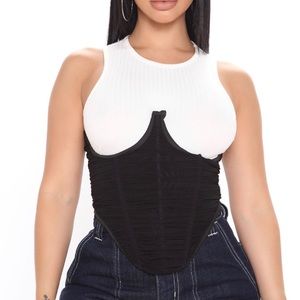 Fashion Nova Black Scrunch Corset